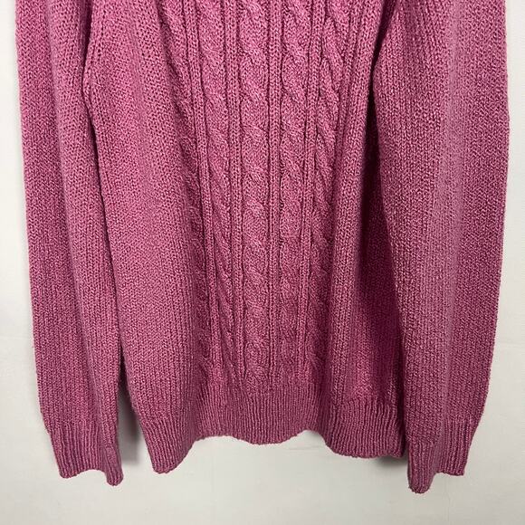 Karen Scott Cable Knit Pullover Pink Sweater Size Large - Picture 4 of 10